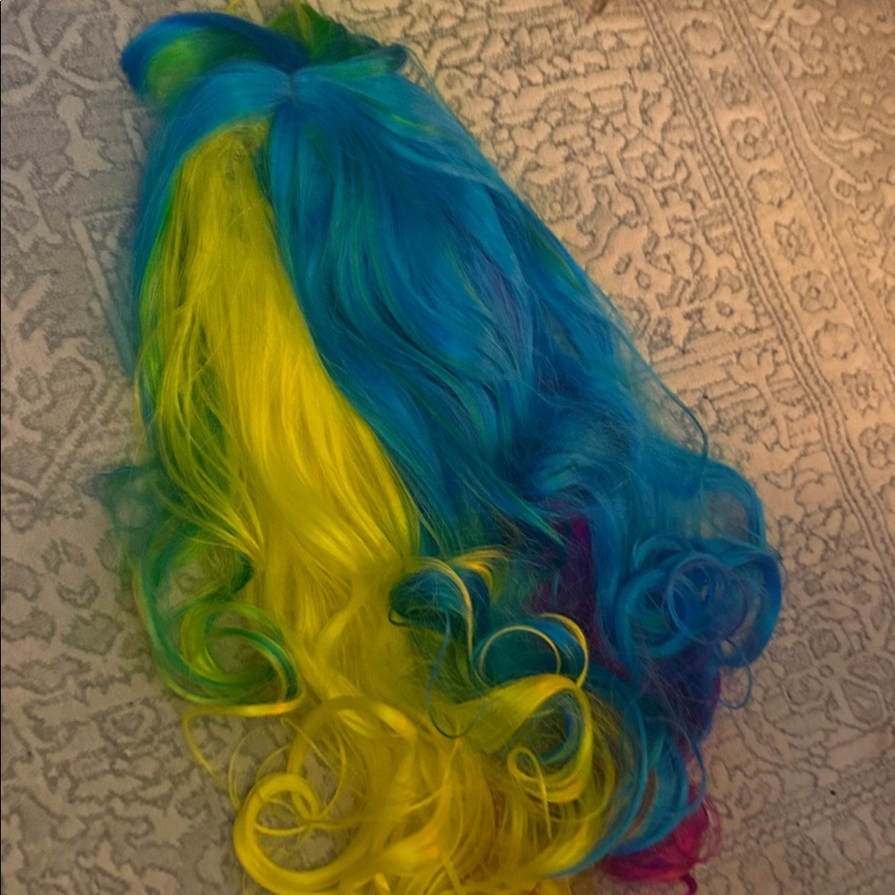 Vibrant Blue and Yellow Women's Hair Extension
